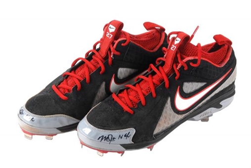 Mike Trout 2014 Game Used and Signed Cleats (Trout LOA) - MVP Season